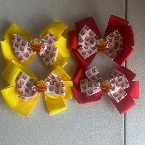 Other - Set of Yellow and Red French Fry Hair Bows
